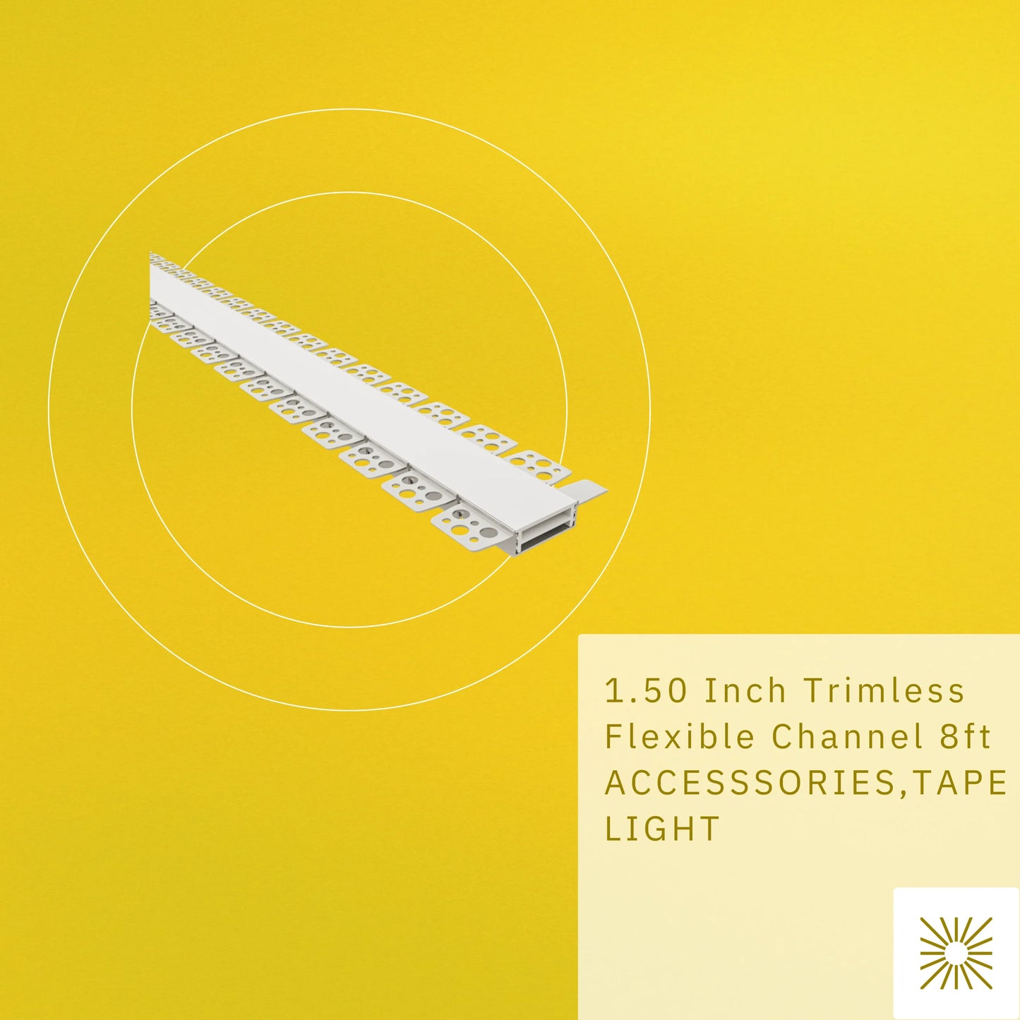 P-5304 1.5 inch Trimless Channel 8FT, Tape Light Size 35mm, Aluminum Channel, IC Rated, Air Tight