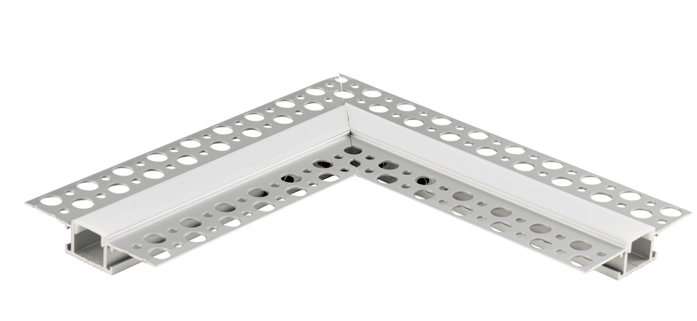 Perlglow P-96325 Silver Finsih Pc opal Cover Material Frosted 1/2" l corner trimless channel