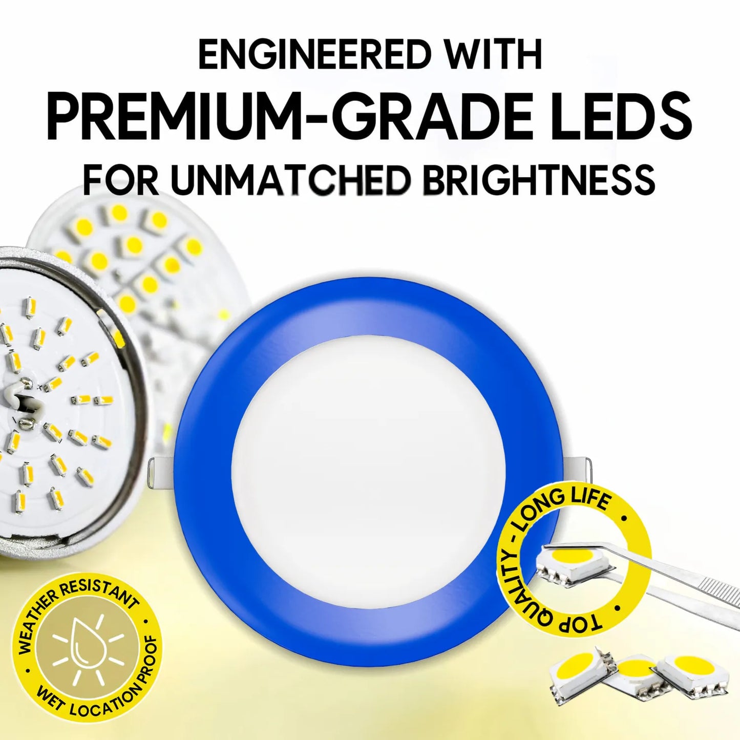 P-7318 6 Inch Round Blue Finish, 20W, 1800 Lumens, 5CCT Slim Light