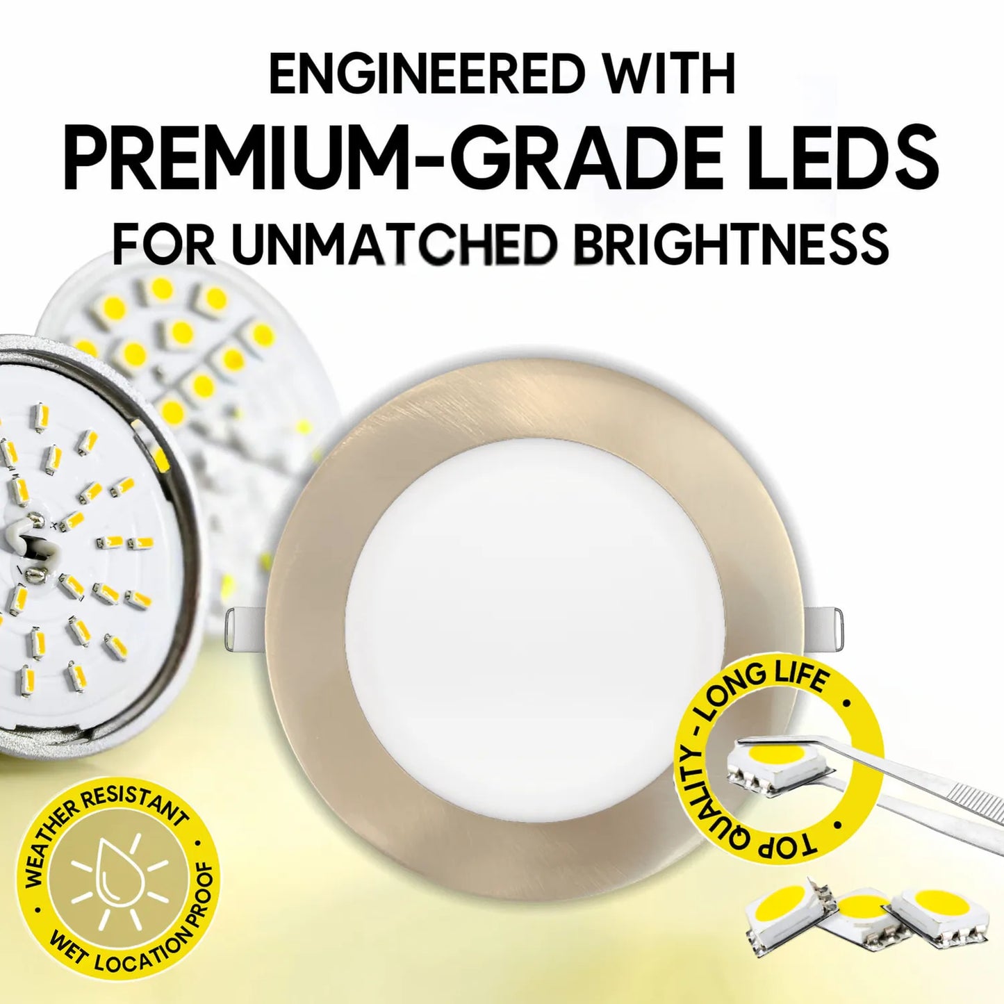 P-5153 6 Inch Round Brushed Nickel 18W 1700 Lumens 5CCT Slim Ultra-Thin light