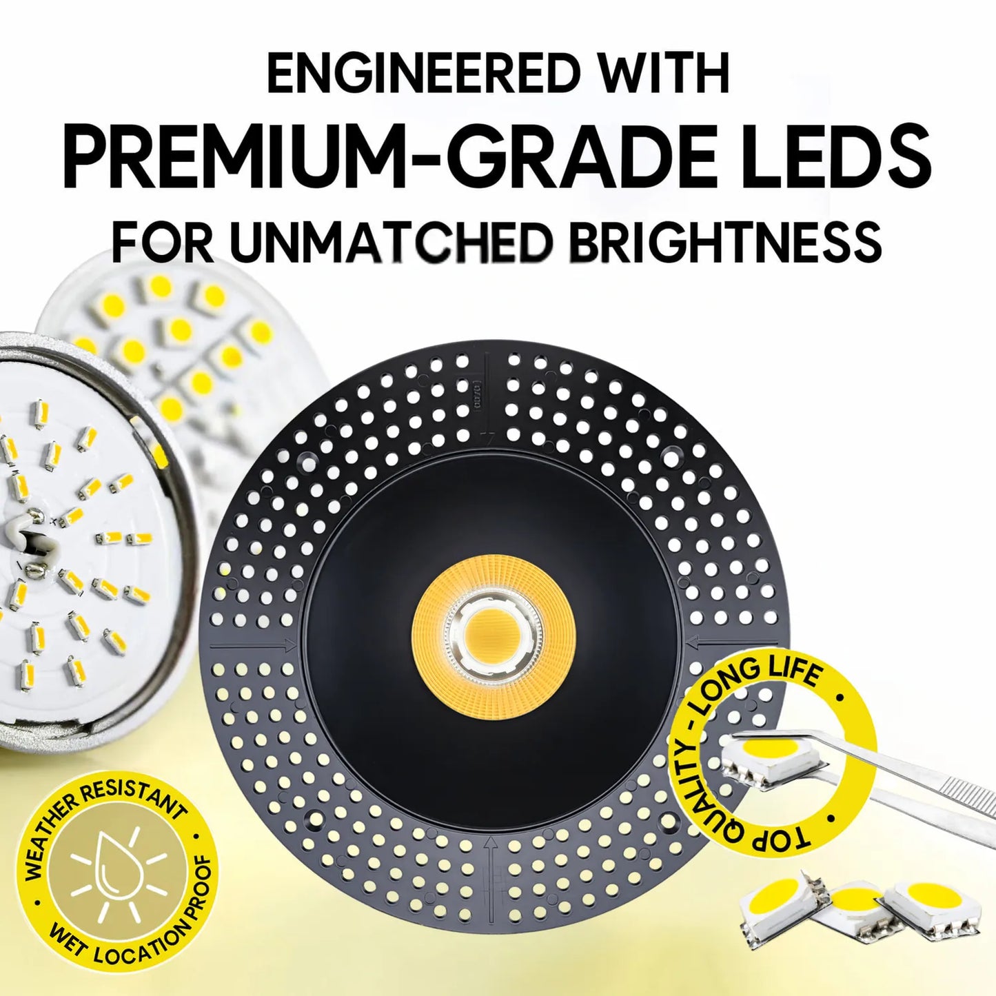 P-7322 6 Inch Trimless Round Black, 40-82W, 3800-7200 Lumens, 5CCT Recessed Light