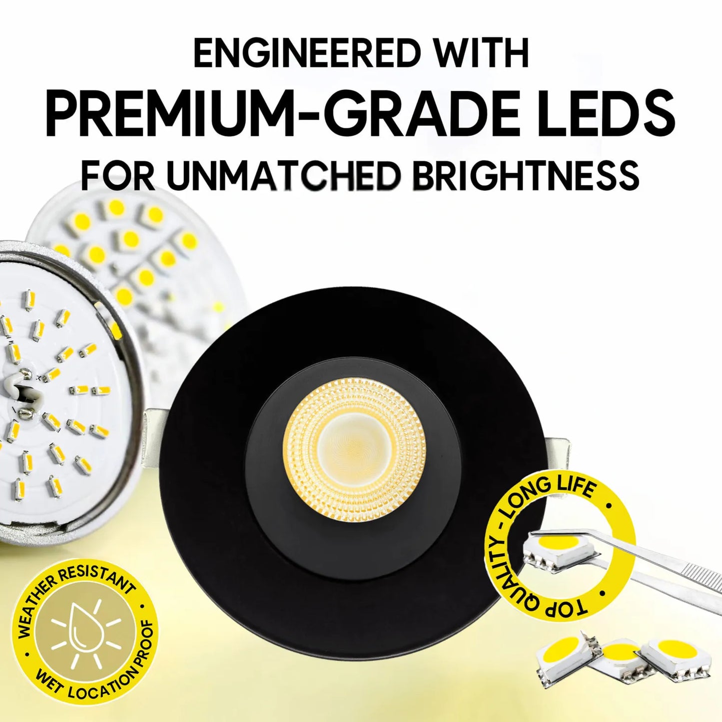 P-7172 3.5 Inch Round Wall-Wash Black HO 18-30W, 1700-2700 Lumens 5CCT Recessed Light
