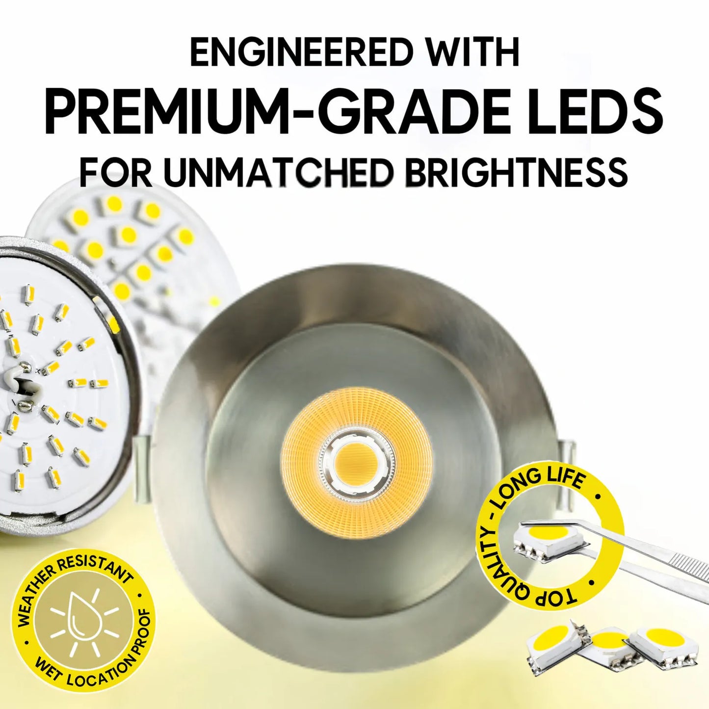 P-7328 6 Inch Round Brushed Nickel 40-82W, 3800-7200 Lumens, 5CCT Recessed Light