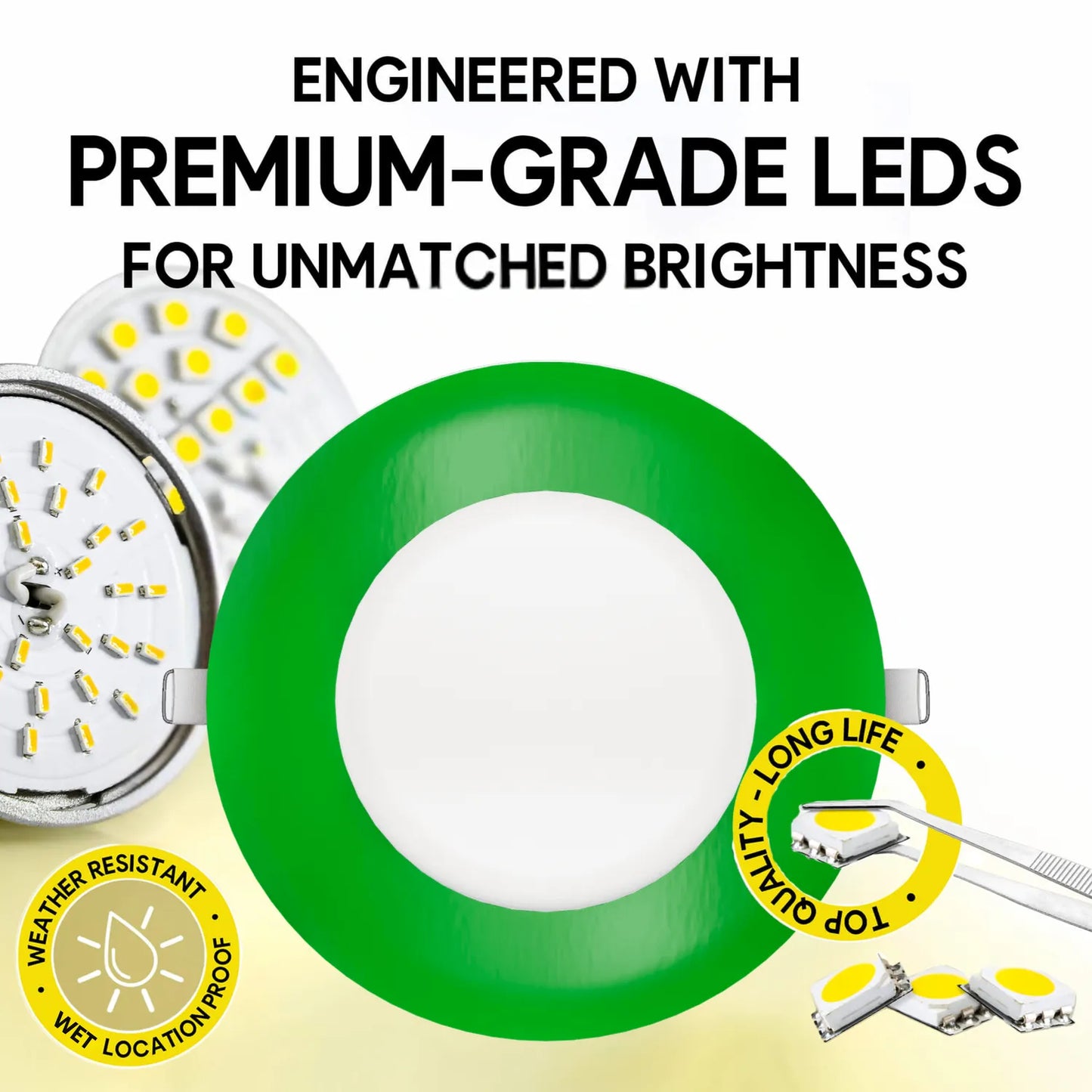 P-7311 5 Inch Round Green Finish, 15W, 1350 Lumens, 5CCT Slim Light