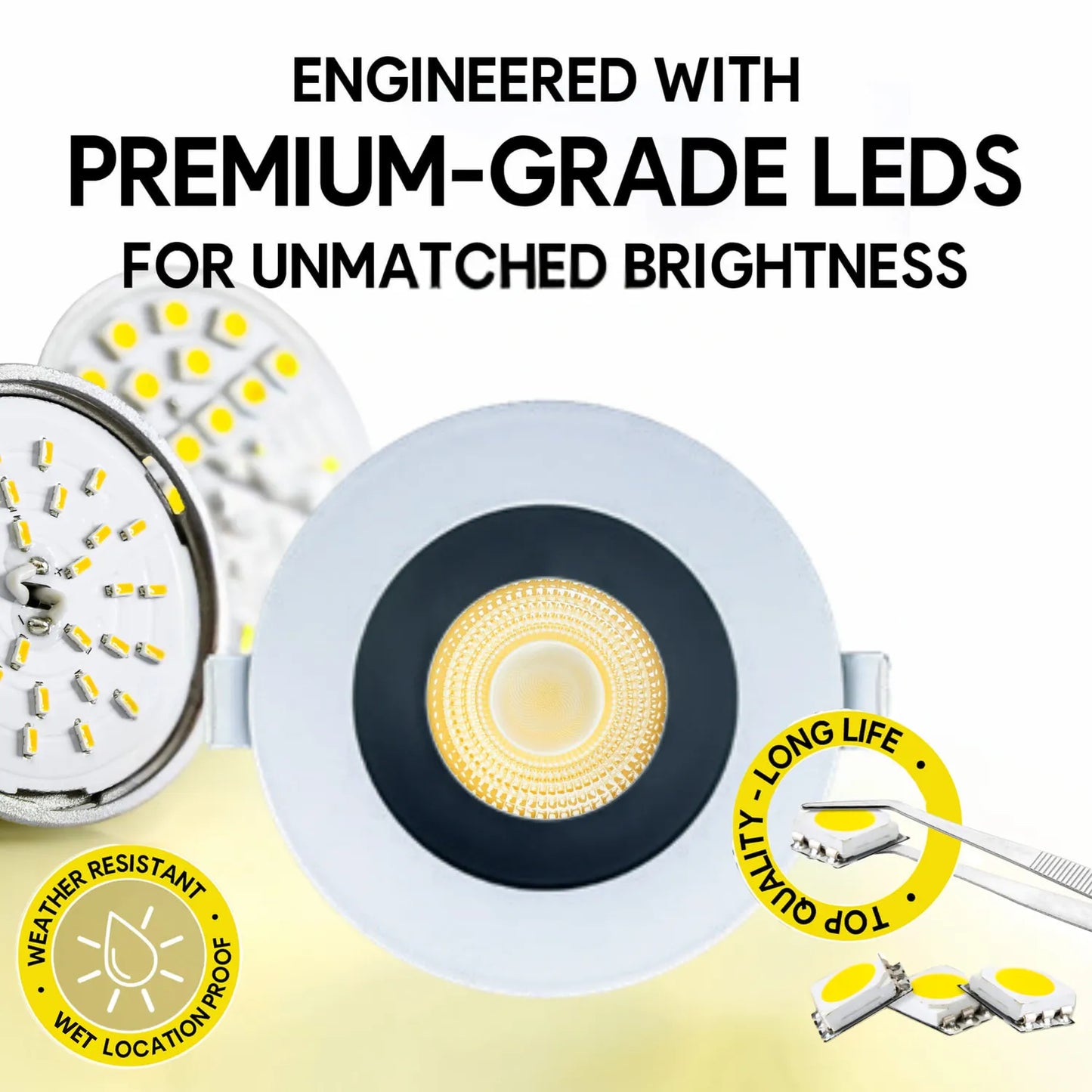 P-7161 3.5 Inch Round Two-Tone HO 18-30W, 1700-2700 Lumens 5CCT Recessed Light