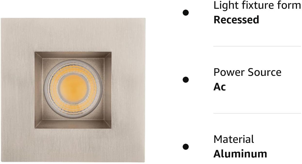 P-6002 3 Inch Brushed Nickel Square 9W 850 Lumens 5CCT Recessed Light