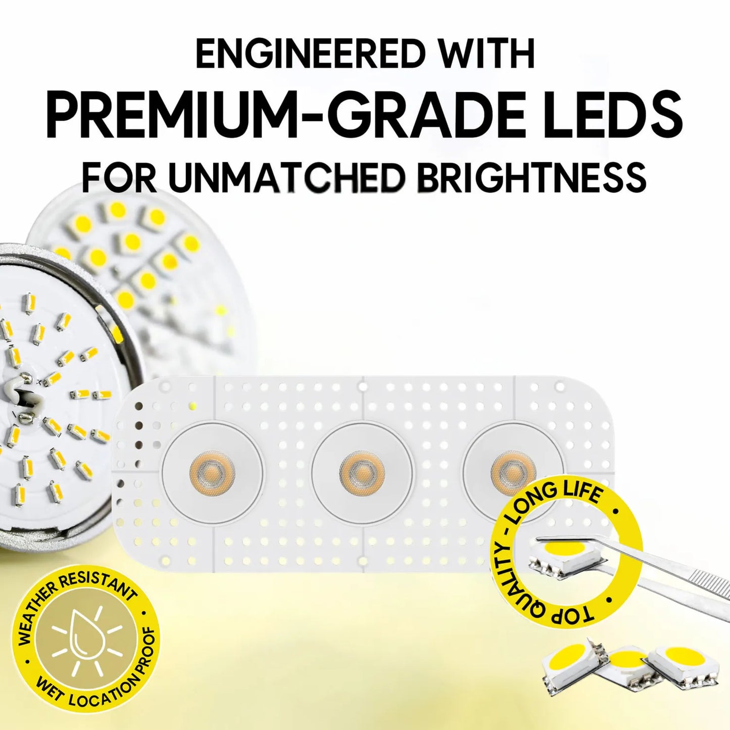 P-7369 1.5 Inch Trimless 3 Head Round White 21W, 1800 Lumens, 5CCT Recessed Light