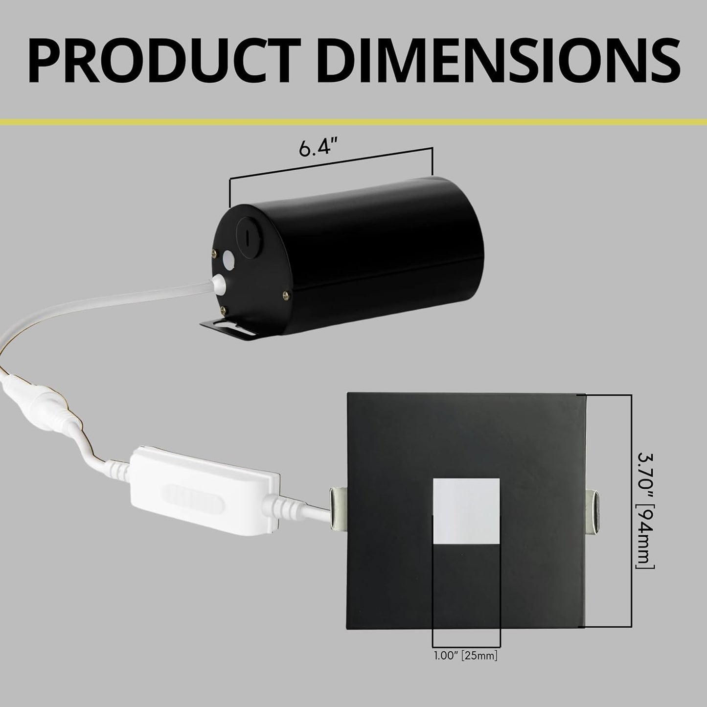 P-6959 3 inch Square Black Pinhole Trim HO Downlight Luminaire 15W=175W, 1400 Lumens, 5CCT