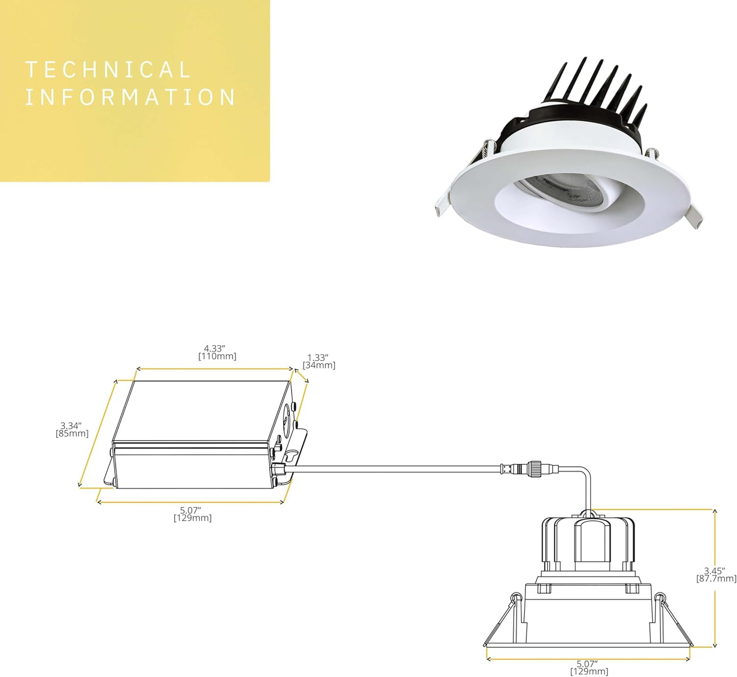 P-6392 3.5 Inch Regress Gimbal Round White 14W=125W, 1400 Lumens 5CCT Recessed Light