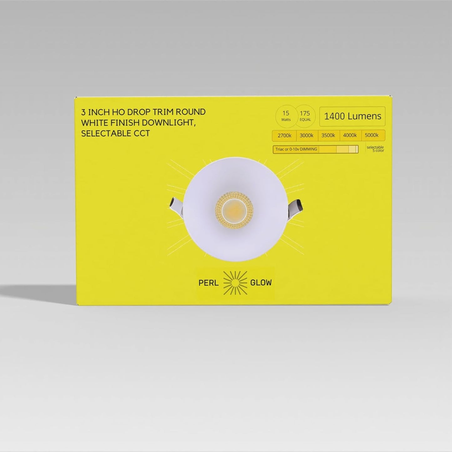 P-6938 3 inch Drop Trim Round White Downlight Luminaire 15W=175W, 1400 Lumens, 5CCT