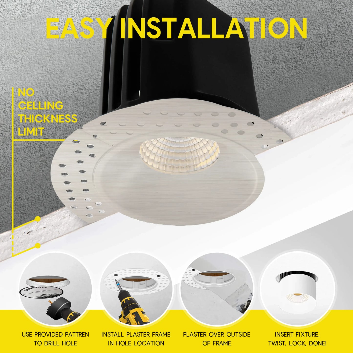 P-6503 1.5 Inch Trimless Round, Nickel Finish 7 Watts, 600 Lumens 5CCT Recessed Light
