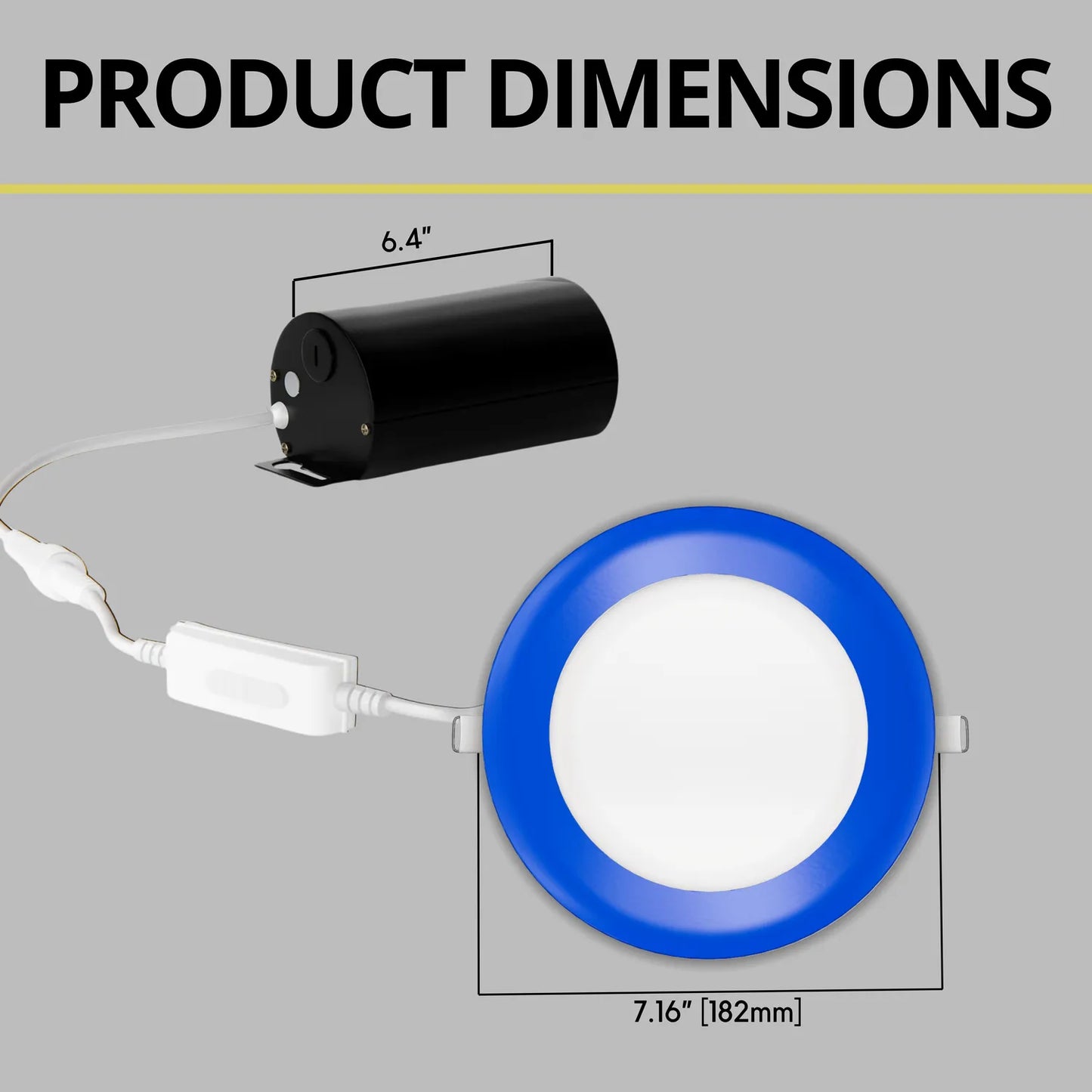 P-7318 6 Inch Round Blue Finish, 20W, 1800 Lumens, 5CCT Slim Light