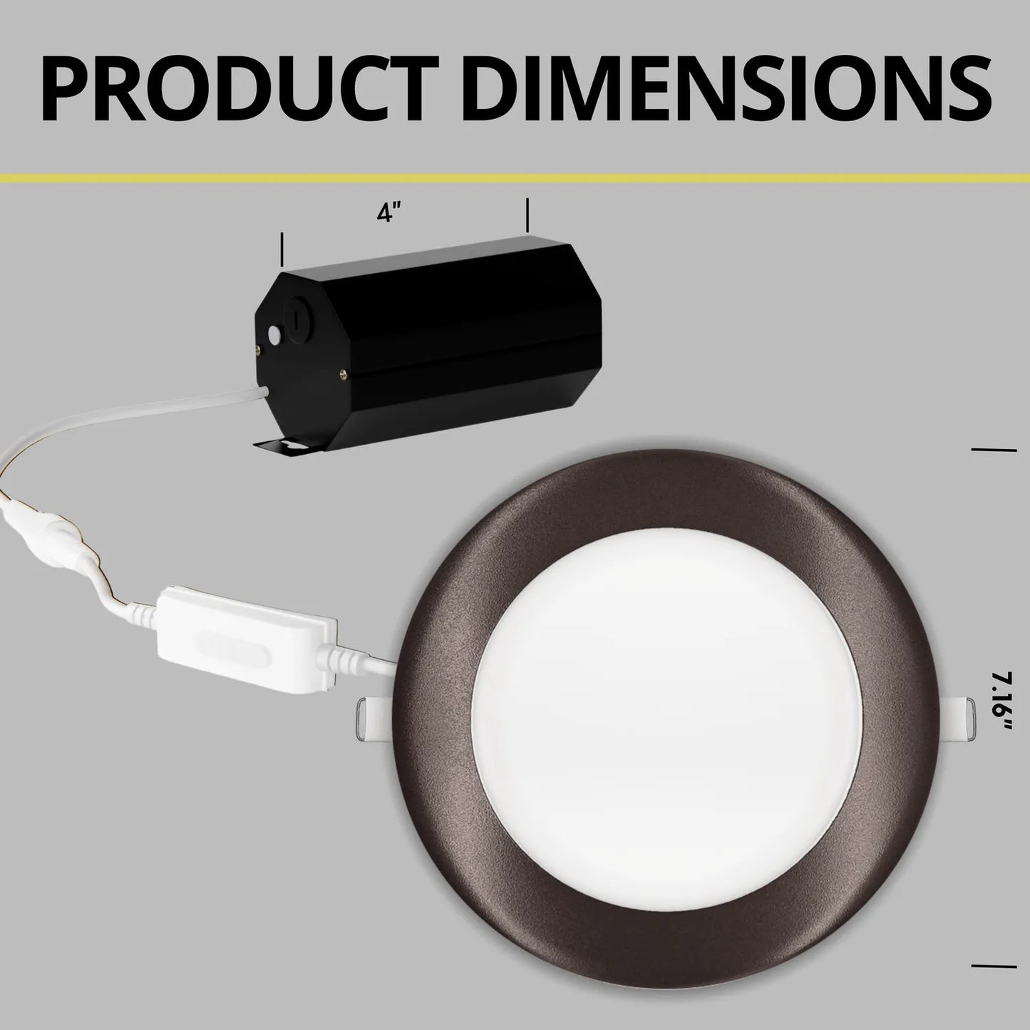 P-5154 6 Inch Round Bronze 18W 1700 Lumens 5CCT Slim Ultra-Thin light