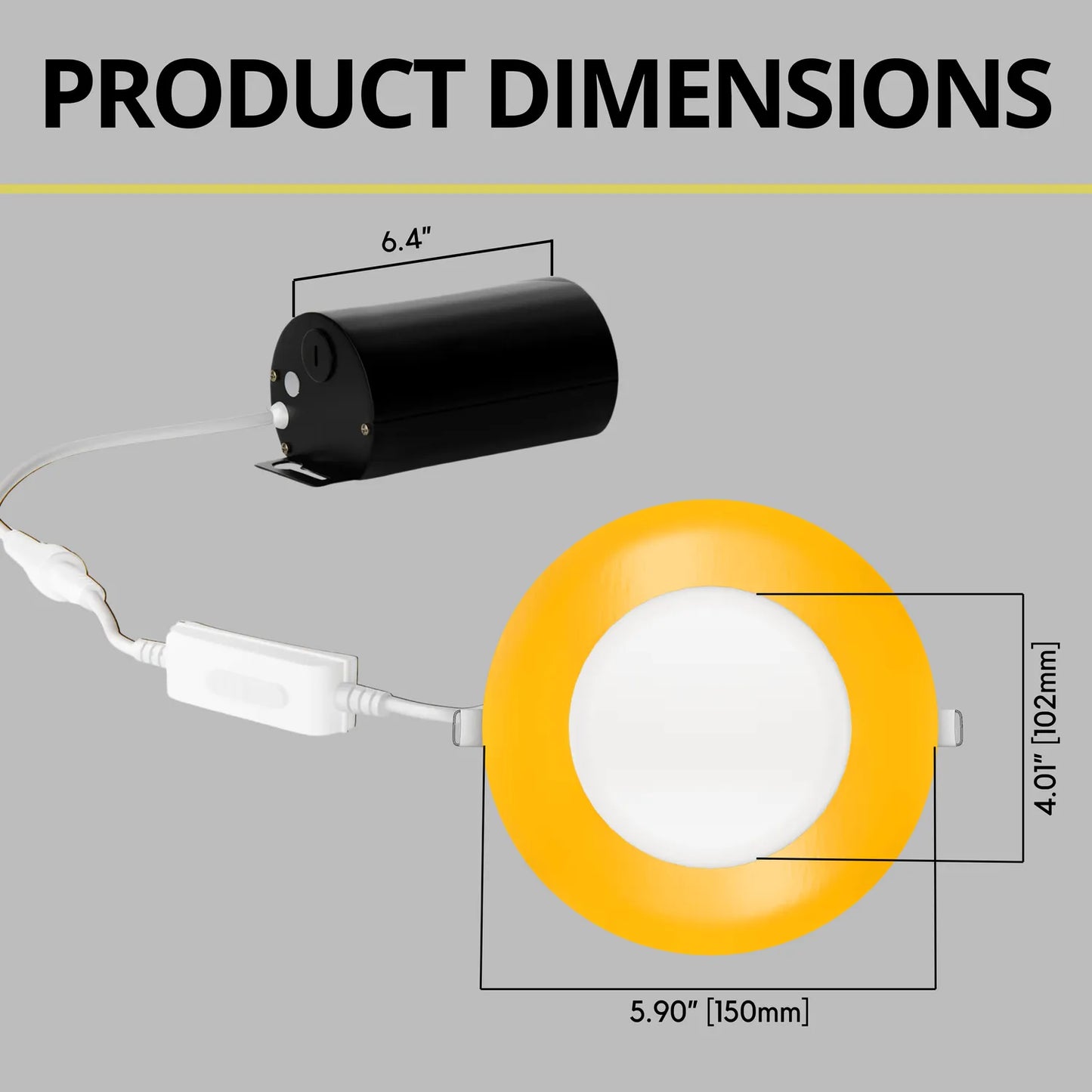 P-7310 5 Inch Round Yellow Finish, 15W, 1350 Lumens, 5CCT Slim Light
