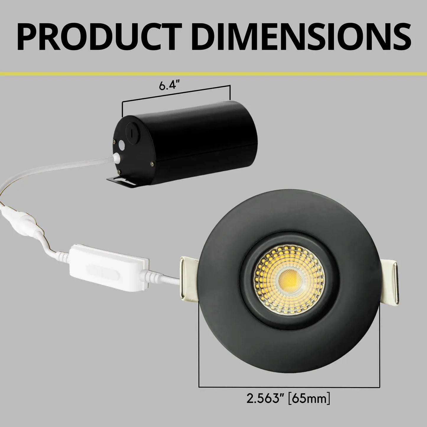 P-7342 2 Inch Round Black HO, 8-14W, 700-1100 Lumens, 5CCT Gimbal Light