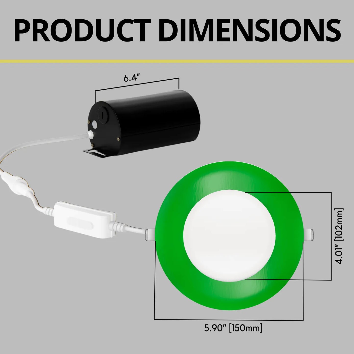 P-7311 5 Inch Round Green Finish, 15W, 1350 Lumens, 5CCT Slim Light