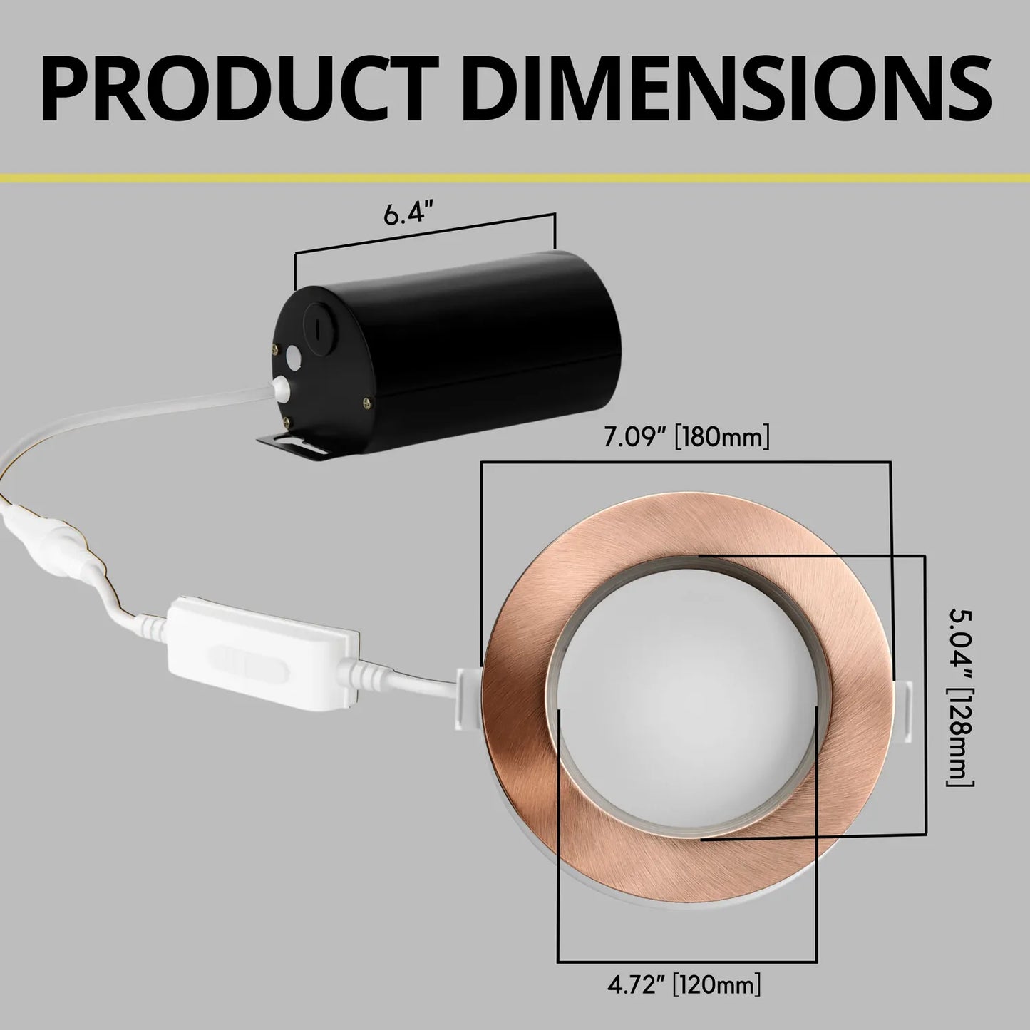 P-7220 6 Inch Round Brushed Copper 10/18/28W, 950/1750/2700 Lumens, 5CCT Slim Light