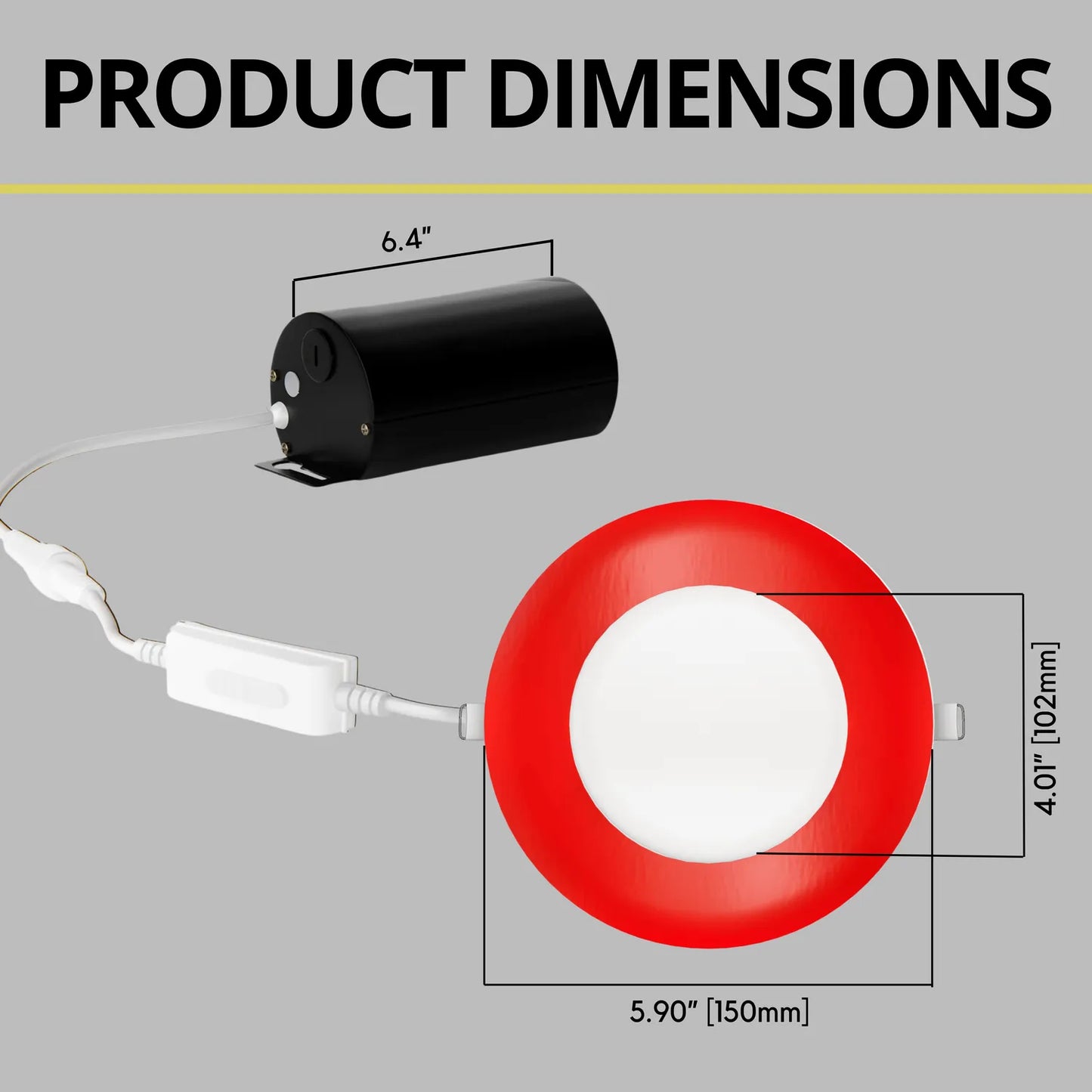P-7308 5 Inch Round Red Finish, 15W, 1350 Lumens, 5CCT Slim Light