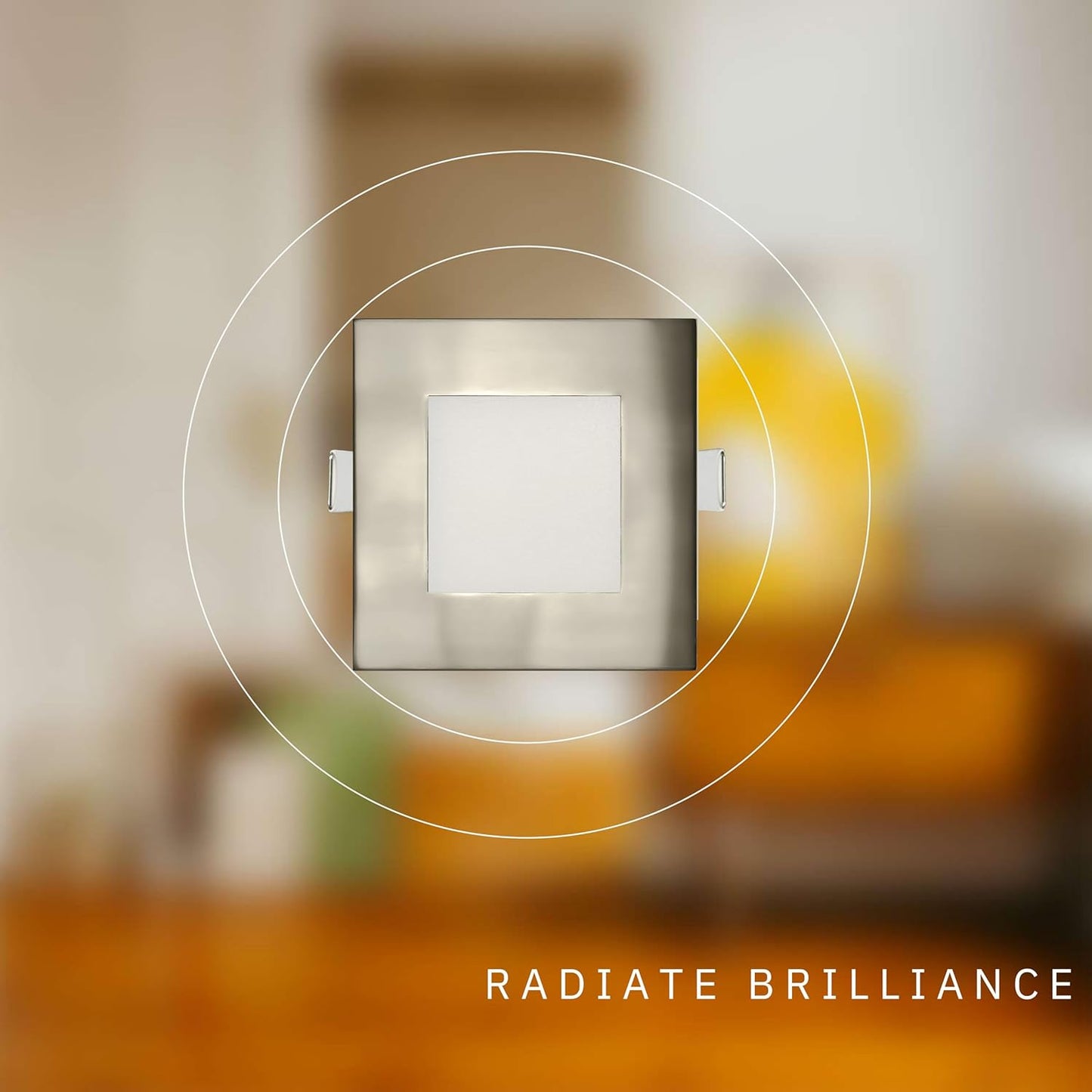 P-6223 5 Inch Square Brushed Nickel 15W 1200 Lumens 5CCT Slim Light