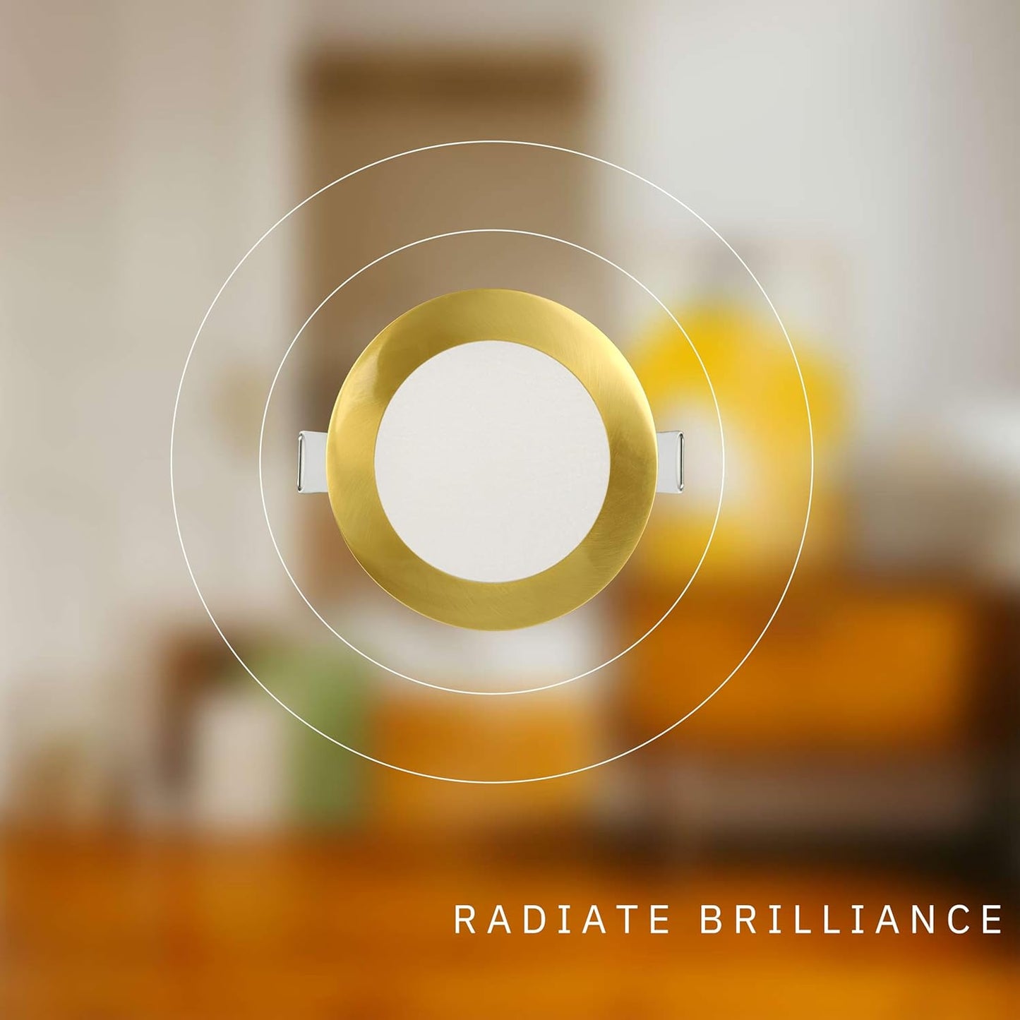 P-6213 6 Inch Round Brushed Brass 18W 1600 Lumens 5CCT Slim Light