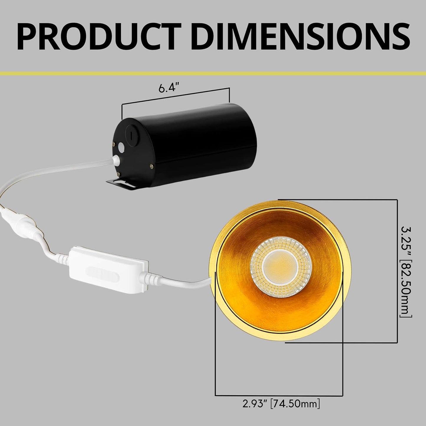 P-7078 3 Inch Millwork Trimless Round Brushed Brass 9W, 850 Lumens 5CCT Recessed Light