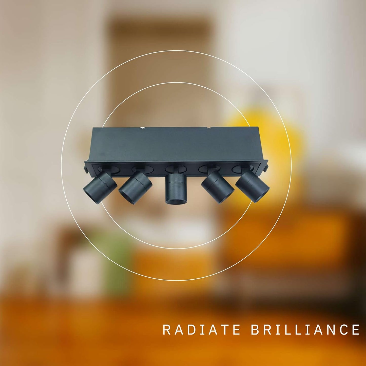 P-6638 2 Inch 5 Head Retractable, Black Finish 15 Watts, 980 Lumens 5CCT Recessed Light