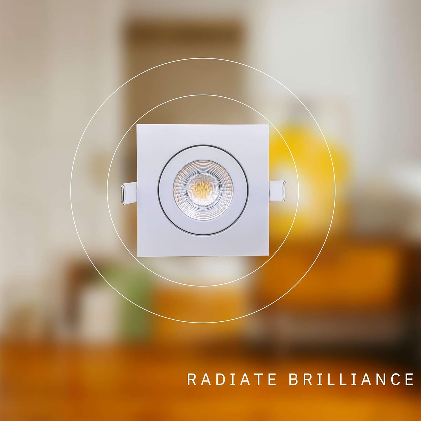 P-6551 3.5 Inch Gimbal Square, White Finish 10 Watts, 850 Lumens 5CCT Recessed Light