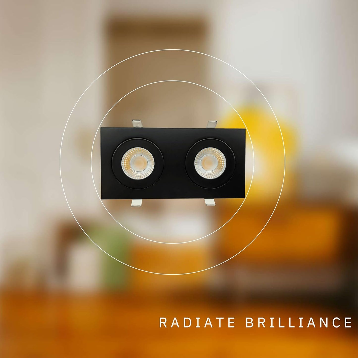 P-6534 4 Inch 2 Head Multiple Gimbal, Black Finish 26 Watts, 2400 Lumens 5CCT Recessed Light