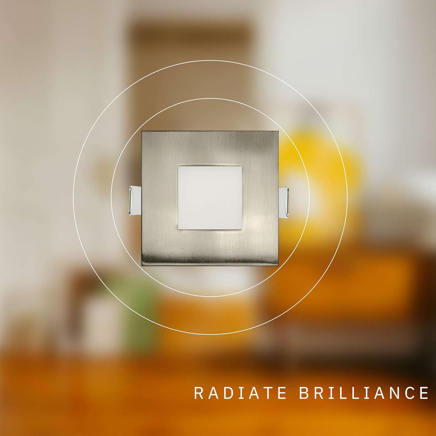 P-6219 4 Inch Square Brushed Nickel 12W 850 Lumens 5CCT Slim Light