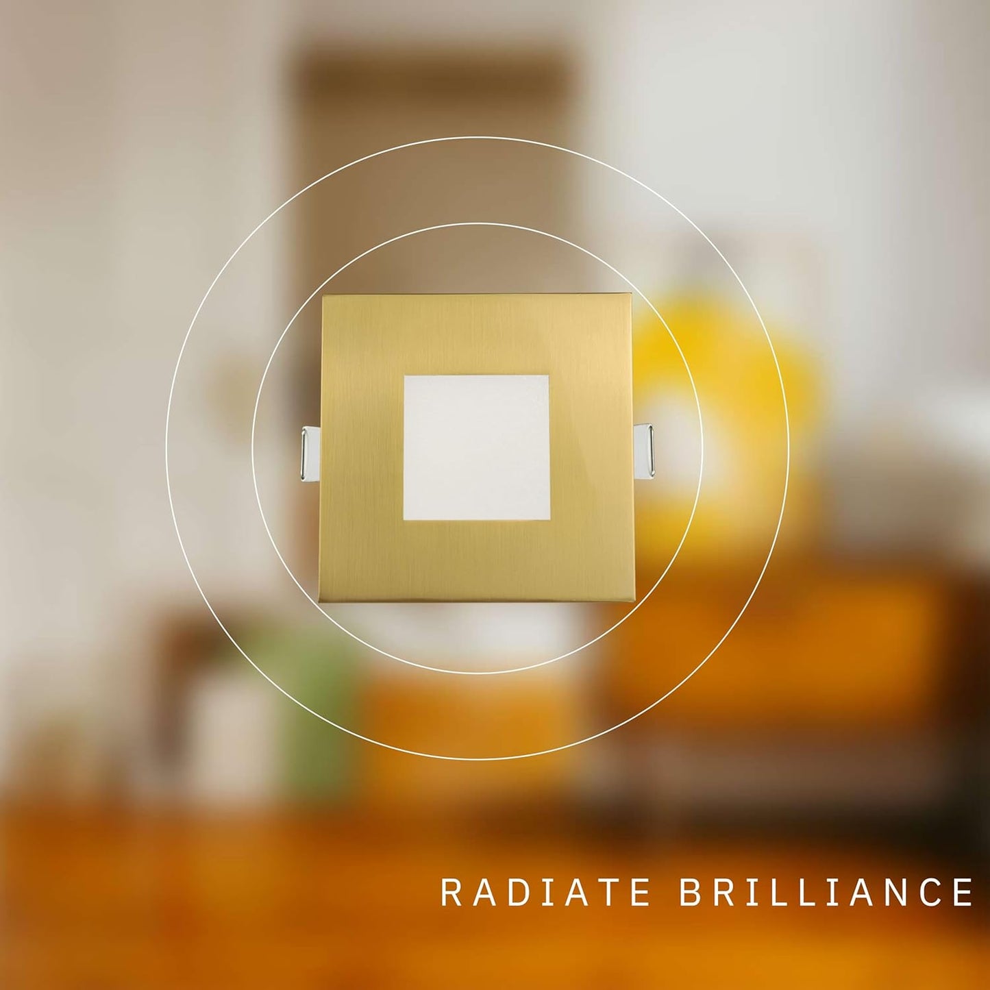 P-6221 4 Inch Square Brushed Brass 12W 850 Lumens 5CCT Slim Light