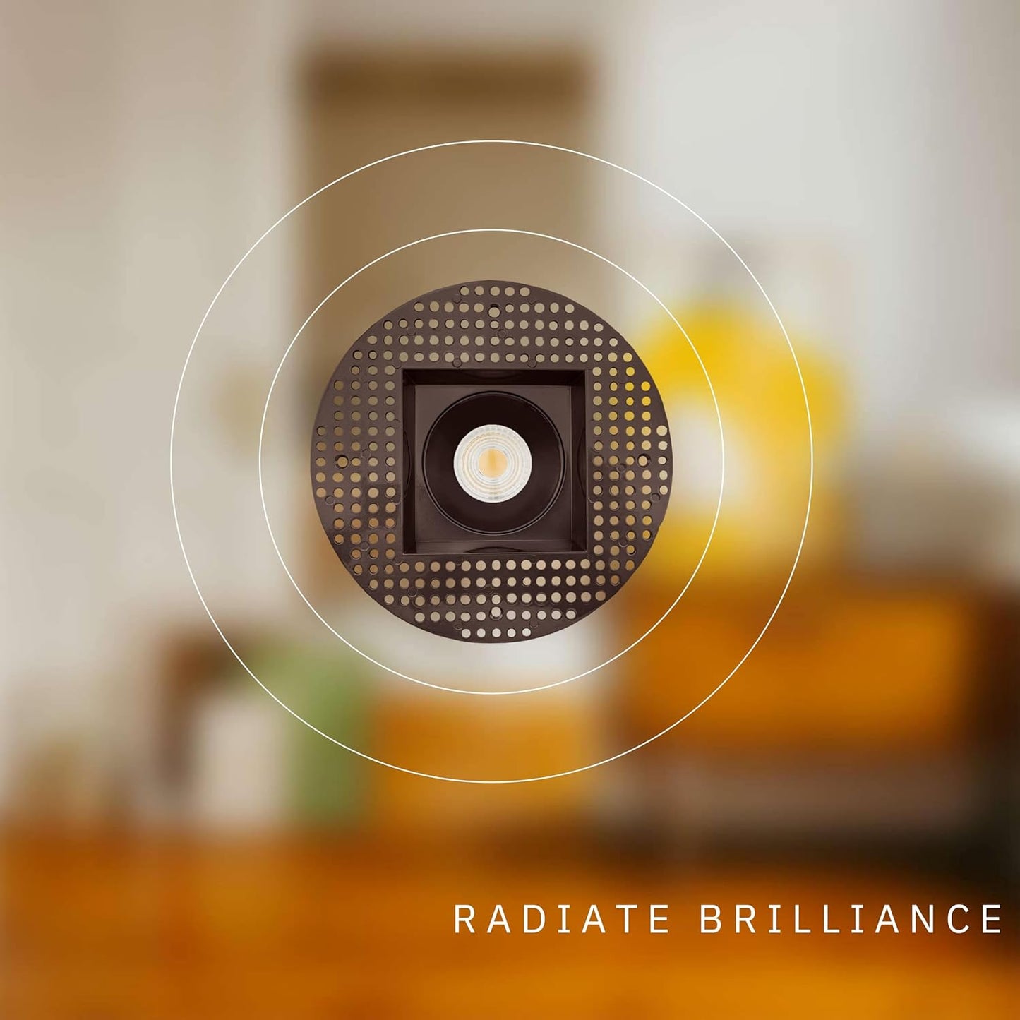 P-6443 4 Inch Trimless Square, Bronze Finish 15/22W,1600/2400 Lumens 5CCT Recessed Light