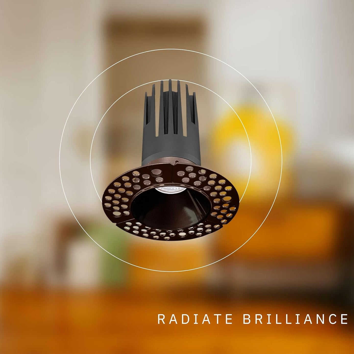 P-6353 2 Inch Trimless Round Bronze 14W-8W 1200-750 Lumens 5CCT Recessed Light