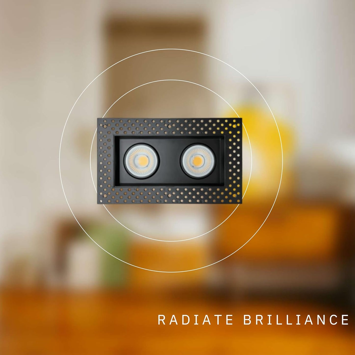 P-6609 4 Inch Trimless 2 Head Multiple Gimbal, Black Finish 36 Watts, 3200 Lumens 5CCT Recessed Light