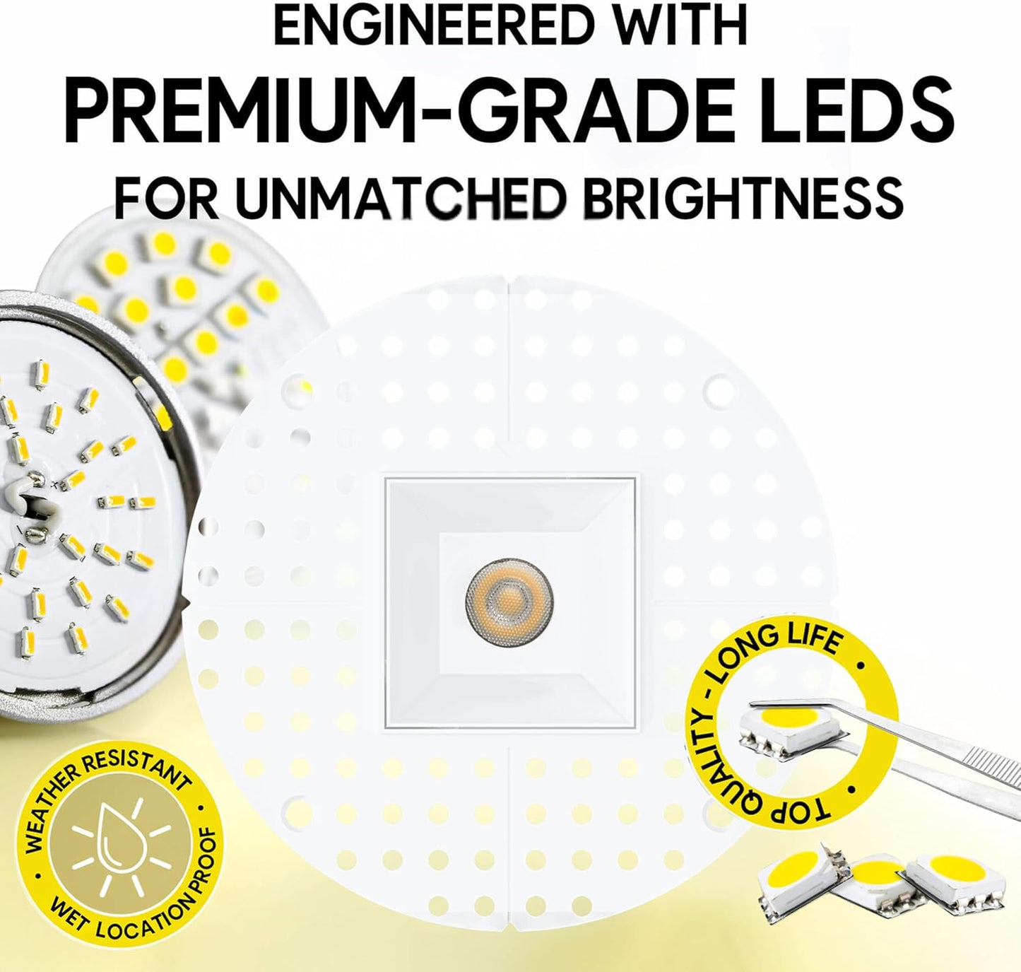 P-7390 2 inch Trimless Single Head Square White, 8W, 700 Lumens, 5CCT Recessed Light