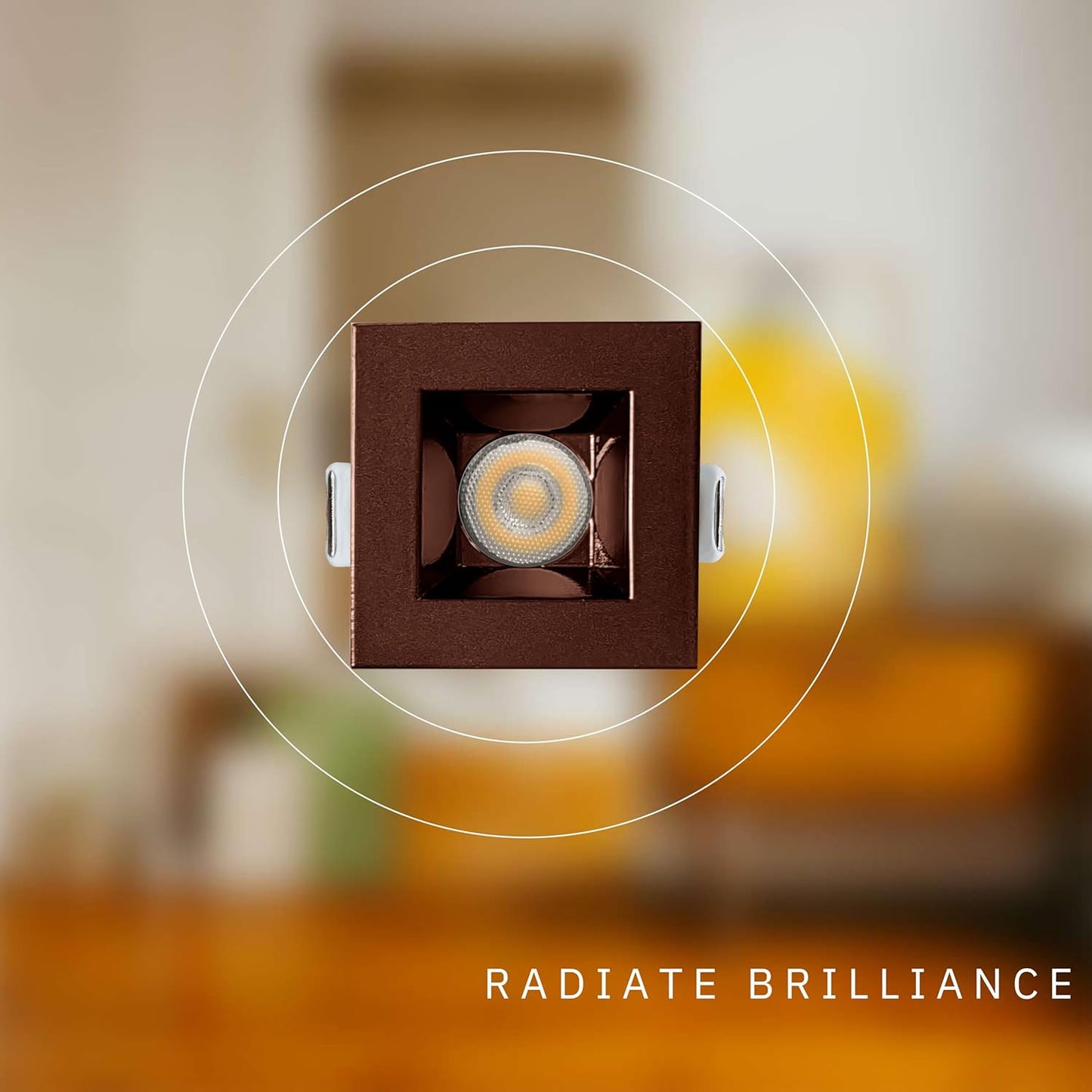 P-6524 1 Inch Square Bronze Smooth High-Output, 15 Watts, 1100 Lumens 5CCT Recessed Light