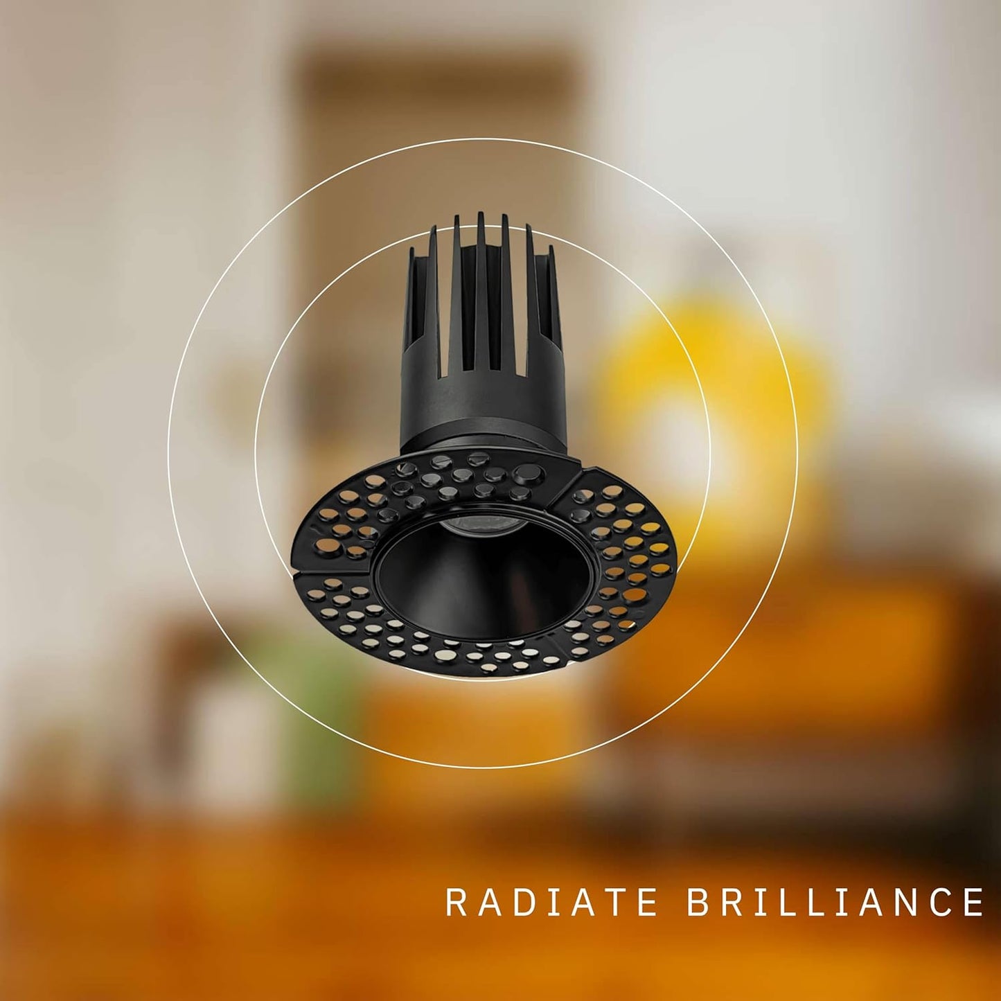 P-6381 2 Inch Trimless Round Black 14W-8W 1200-750 Lumens 5CCT Recessed Light