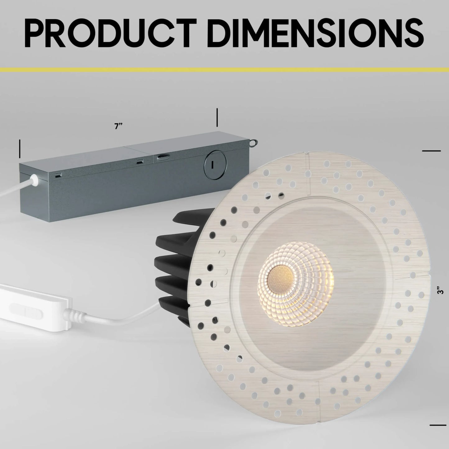 P-6503 1.5 Inch Trimless Round, Nickel Finish 7 Watts, 600 Lumens 5CCT Recessed Light
