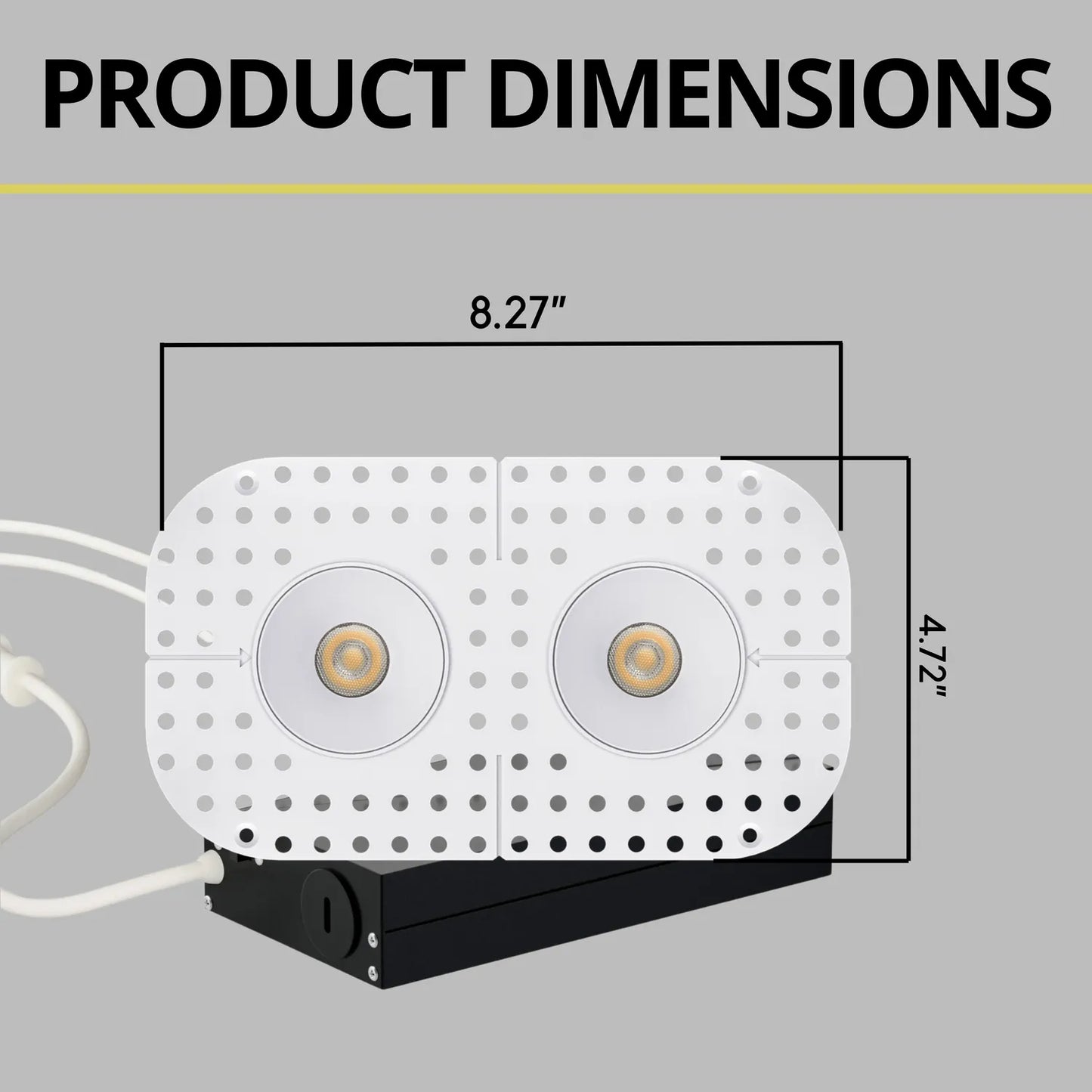 P-7377 1.5 Inch Trimless 2 Head Round White HO, 30W, 2200 Lumens, 5CCT Recessed Light