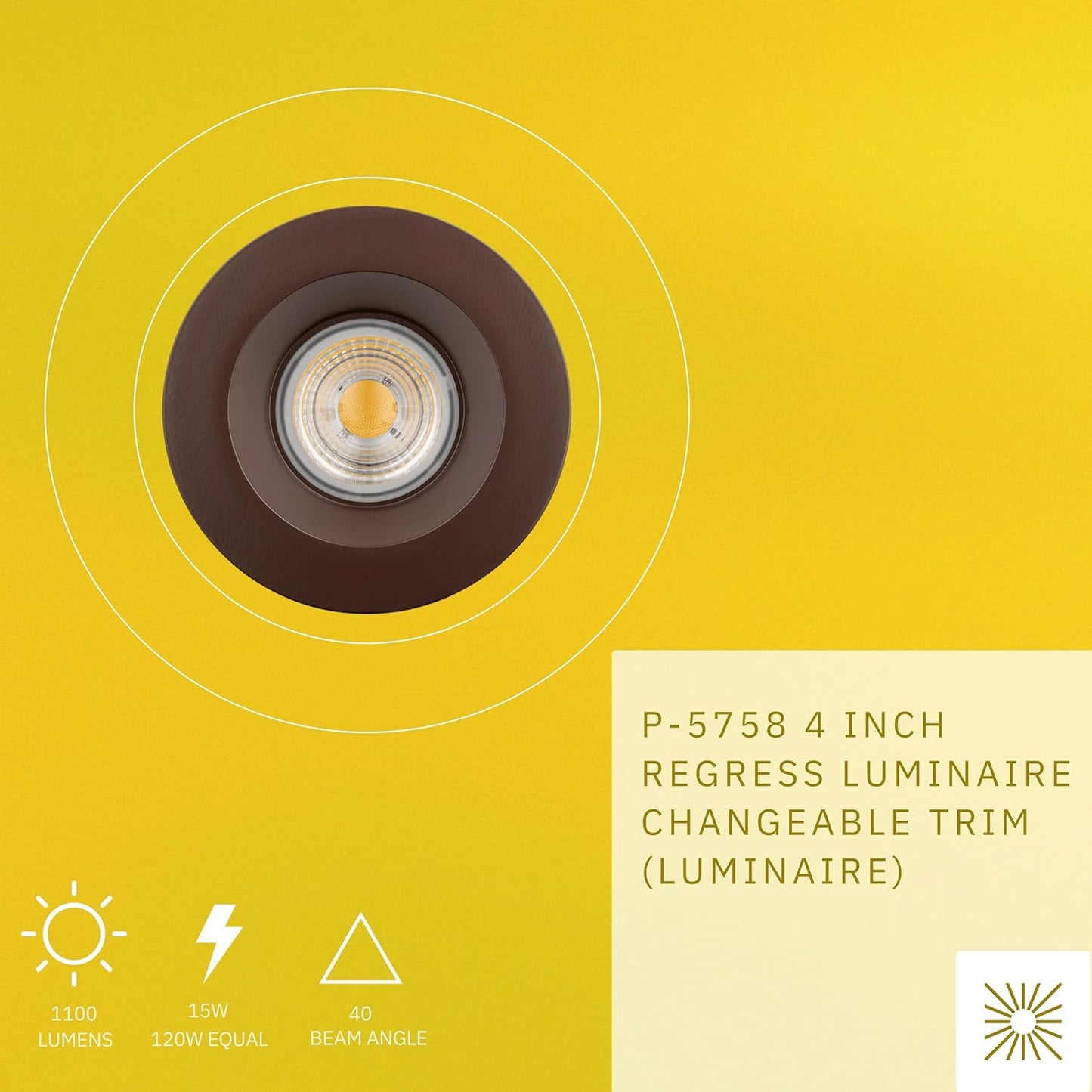 P-5758 4 Inch Round Bronze Smooth 15W 1100 Lumens Soft White 27k Recessed Light