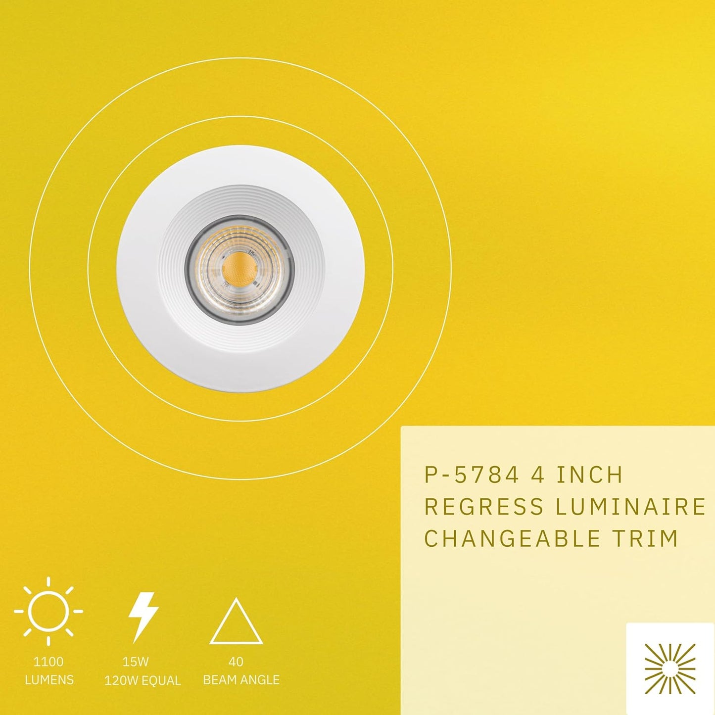 P-5784 4 Inch Round White Baffle 15W 1100 Lumen Neutral White 35k Recessed Light
