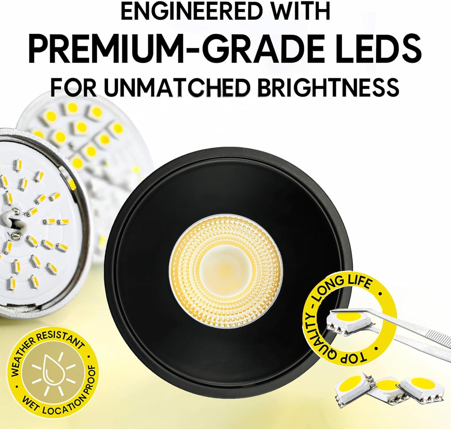 P-7118 3.5 inch Millwork Trimless Round Black 15-9W, 1400-900 Lumens 5CCT Recessed Light