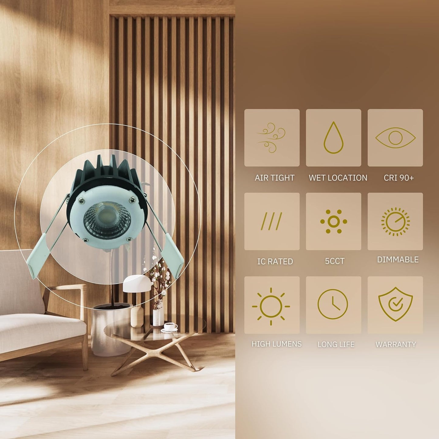 P-6352 2 Inch Trimless Round Bronze 8W 700 Lumens 5CCT Recessed Light