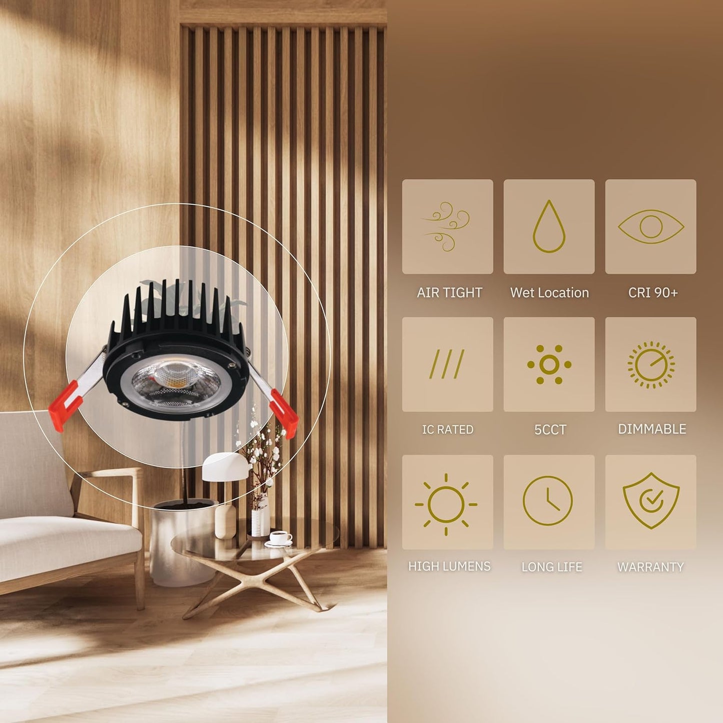 P-6140 4 Inch Engine 15W 1100 Lumens 5CCT Recessed Light