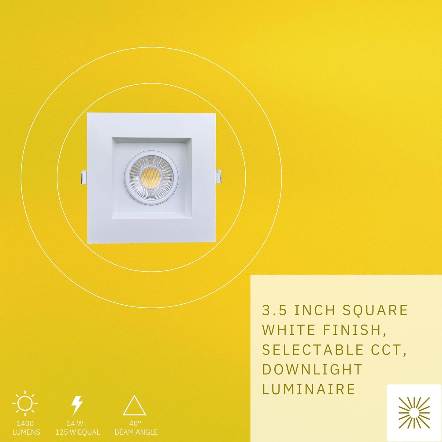 P-6394 3.5 Inch Regress Gimbal Square White 14W=125W, 1400 Lumens 5CCT Recessed Light