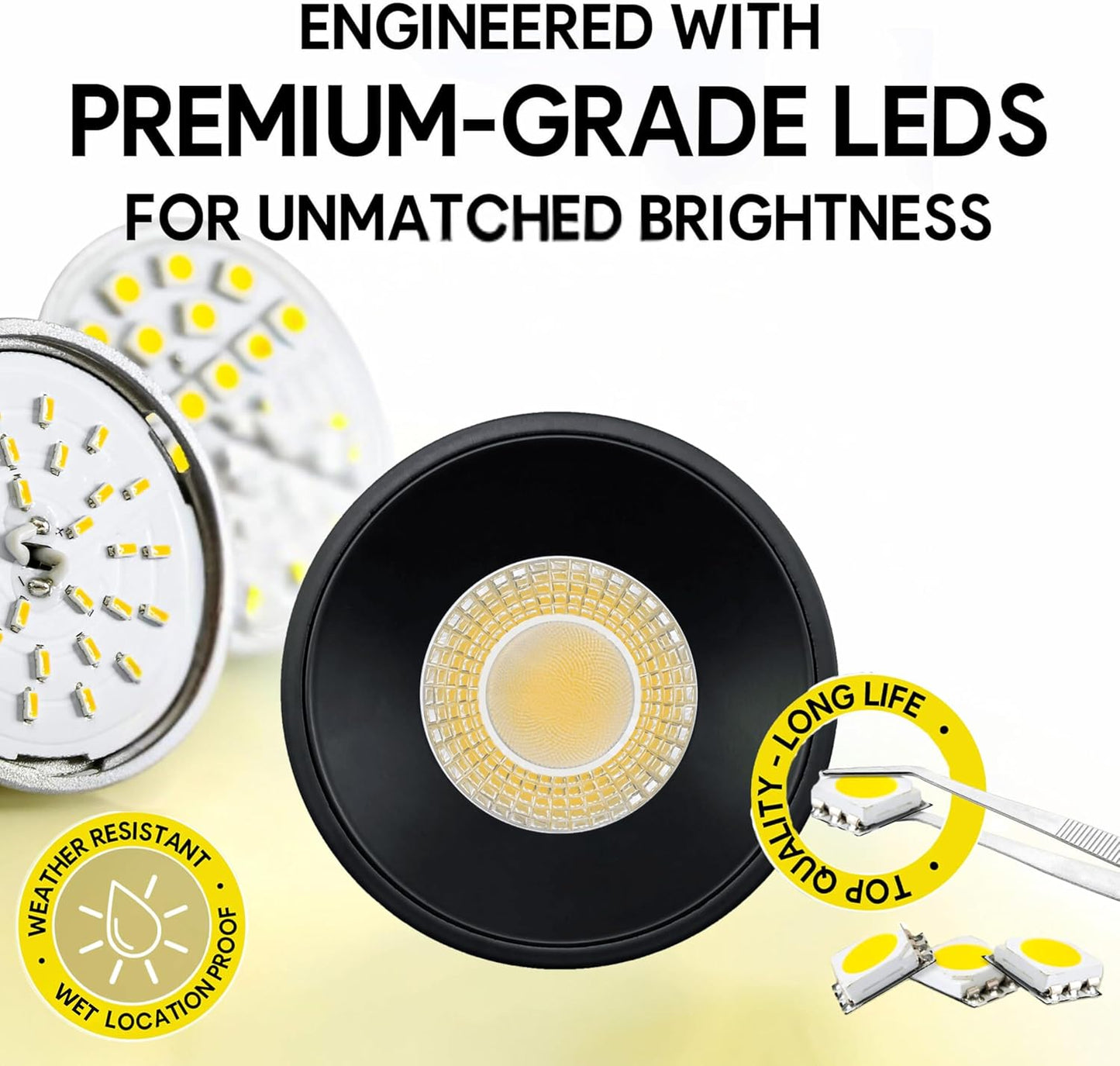 P-7101 4 Inch Millwork Trimless Round Black 32-20W, 3000-2000 Lumens 5CCT Recessed Light