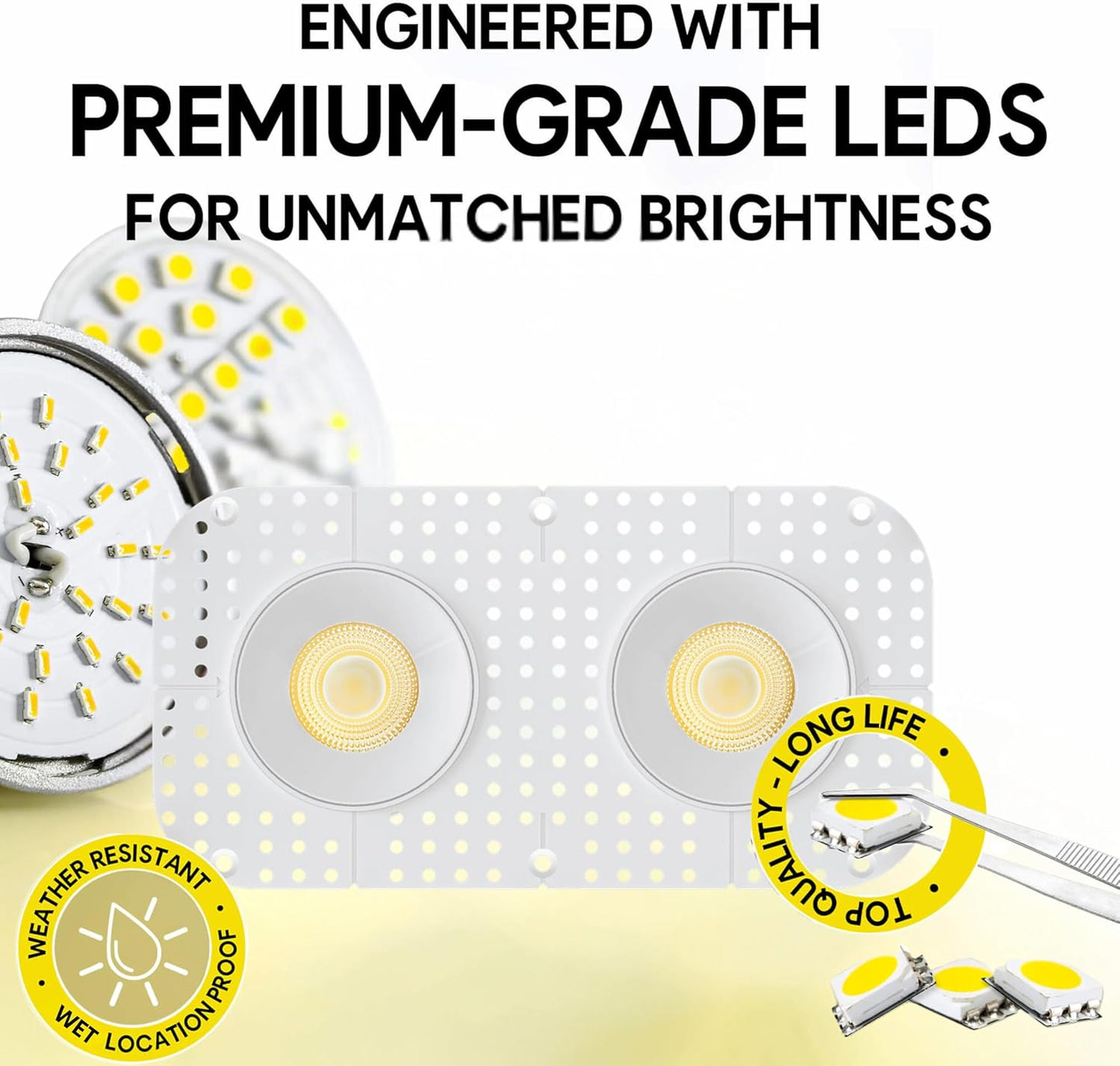 P-7448 3.5 inch Trimless 2 Head Round White HO, 36/60W, 3400/5400 Lumens, 5CCT Recessed Light
