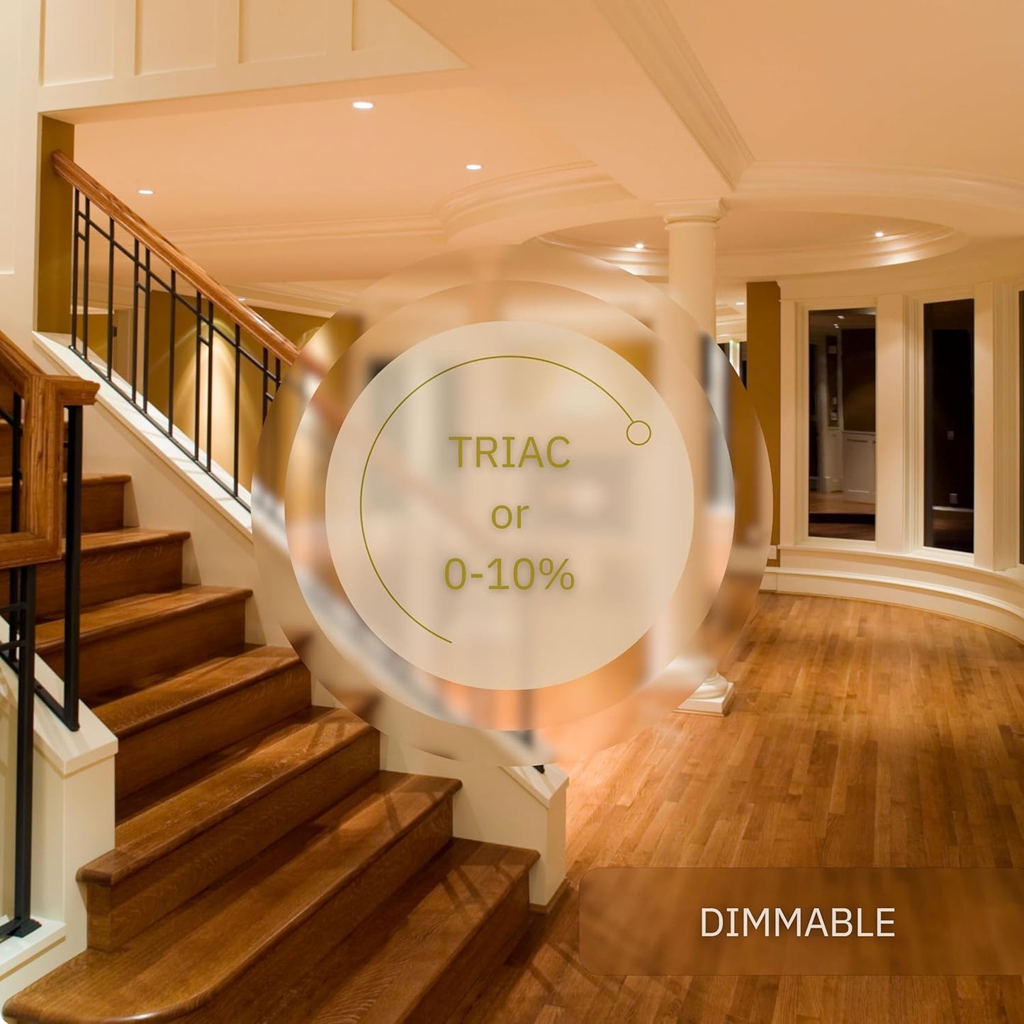 P-6509 1.5 Inch Trimless Round, Brass Finish 15 Watts, 1100 Lumens 5CCT Recessed Light
