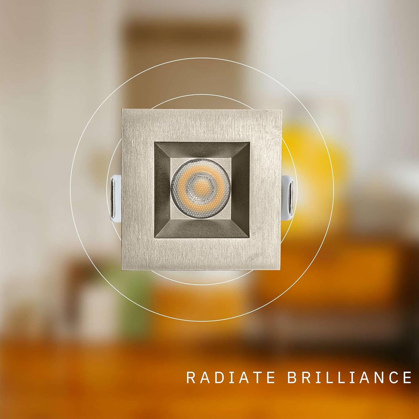 P-6499 1.5 Inch Square Brushed Nickel Smooth, 7 Watts, 600 Lumens 5CCT Recessed Light