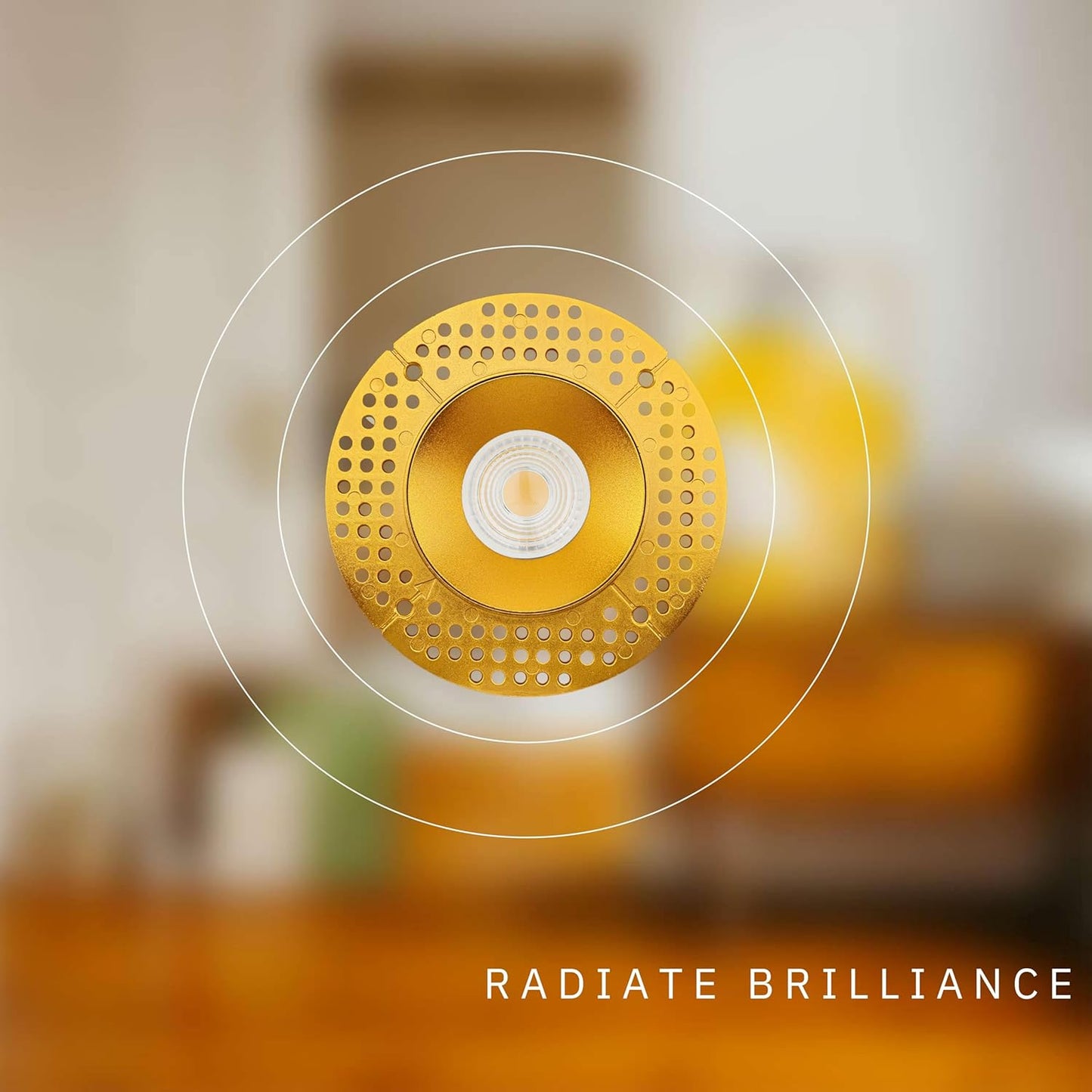 P-6439 4 Inch Trimless Round, Brass Finish 15/22W,1600/2400 Lumens 5CCT Recessed Light