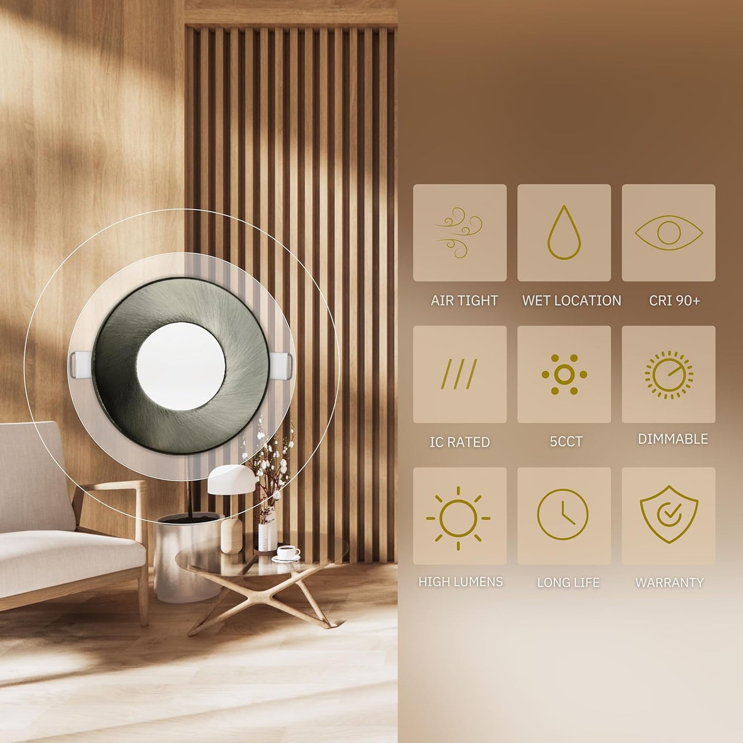 P-6619 2 Inch Slim Ultra-Thin Round, Brushed Nickel 5 Watts, 300 Lumens 5CCT Recessed Light